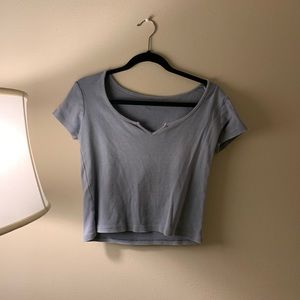 Brandy Melville Basic Blue Crop Top
